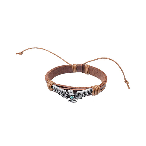 BR220525-16 Thunderbird With Leather Cord Bracelet