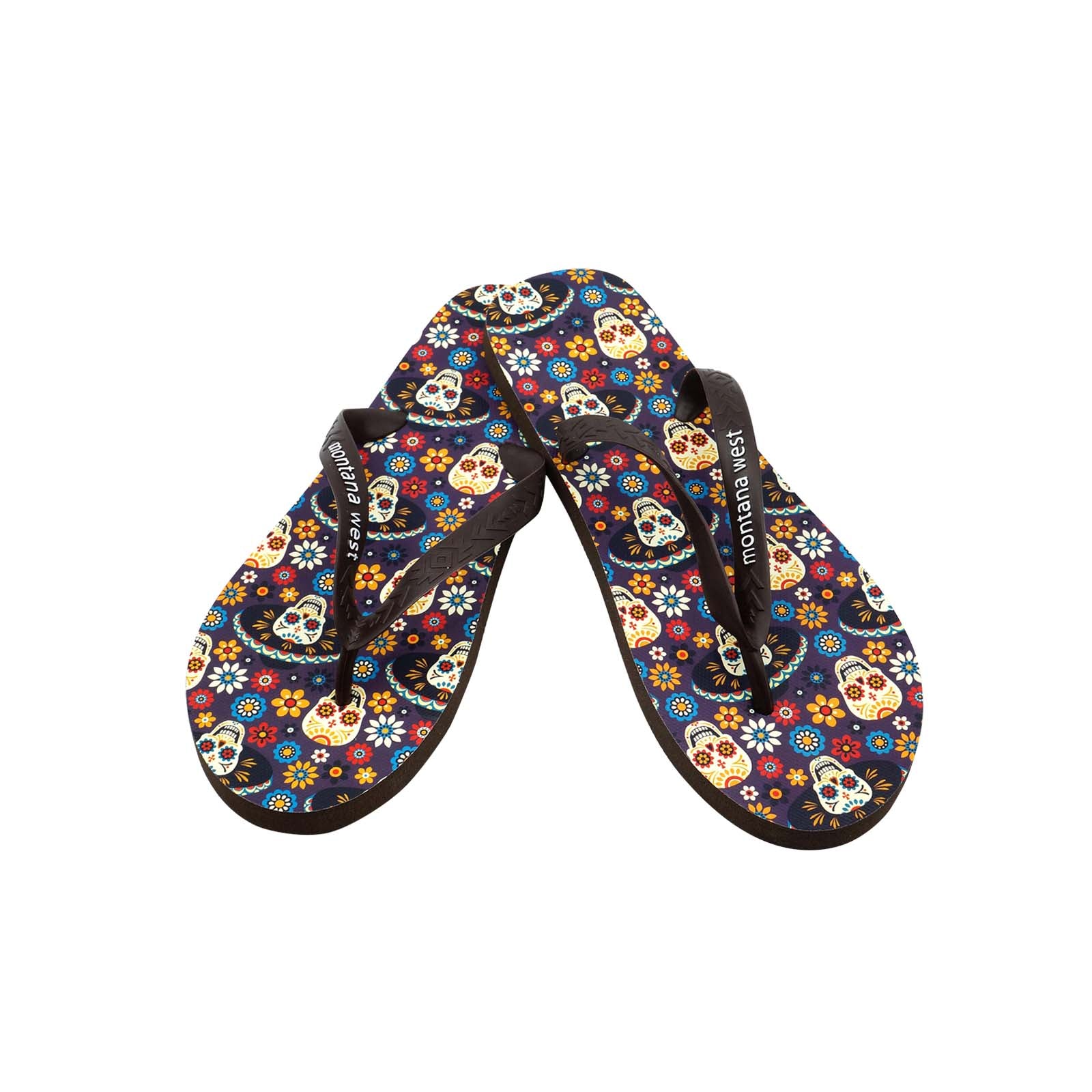 FF-2004 Montana West Sugar Skull Collection Men's Flip Flops BY CASE (24PCS)