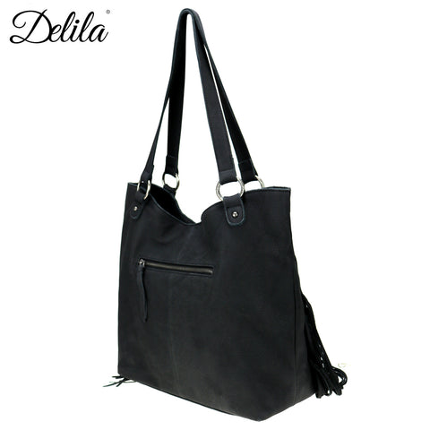 LEA-6046 Delila 100% Genuine Leather Collection Tote  (FINAL SALE)