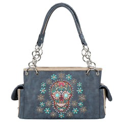 MW1121G-8085 Montana West Sugar Skull Collection Concealed Carry Satchel