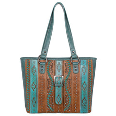 MW1134G-8317 Montana West Aztec Tooled Collection Concealed Carry Tote