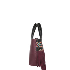 MW1203-923 Montana West Embroidered Aztec Fringe Collection Small Tote/Crossbody