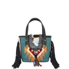 MW1215-923 Montana West Hair-On Cowhide Collection Aztec Tapestry Small Tote/Crossbody