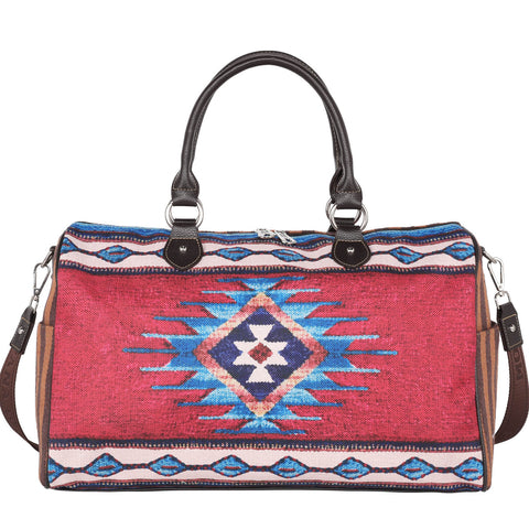 MW939-5110 Montana West Aztec Canvas Weekender Bag