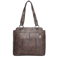 MWRG-044 Montana West Genuine Leather Hand Tooled Hair-on Concealed Carry Tote