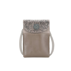 RLP-2004 Montana West Floral Tooled Genuine Leather Belt Loop Phone Holster Pouch/Multi-function Crossbody