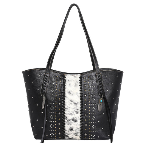 TR130G-8317 Trinity Ranch Hair-On Leather Studs Collection Concealed Handgun Tote