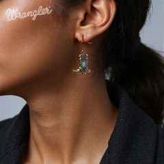 WGE-2000G  Wrangler Boot Drop Earrings - Turquoise