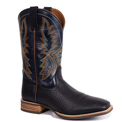 PLT-103606  Men's Embroidered Wide Toe Western Full Grain  Boots