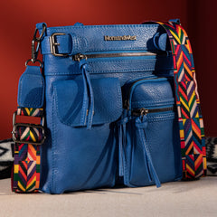 MWC-100ABL  Montana West Multi Pockets Crossbody Bag - Blue