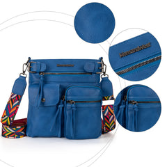 MWC-100ABL  Montana West Multi Pockets Crossbody Bag - Blue