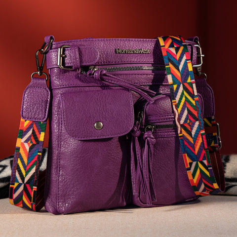 MWC-100APP   Montana West Multi Pockets Crossbody Bag - Purple