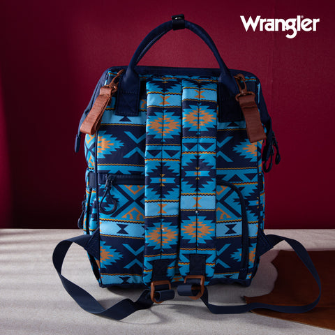 WG2204-9110  Wrangler Aztec Printed Callie Backpack - Navy