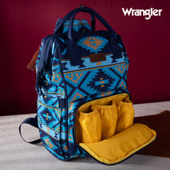 WG2204-9110  Wrangler Aztec Printed Callie Backpack - Navy