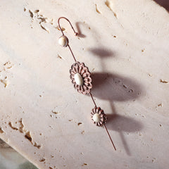 RCE-1058  Rustic Couture's Natural Stone Navajo Concho Ear Pin Cuff Earrings