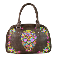 MW326-5110 Montana West Sugar Skull Collection Duffle Bag - Coffee