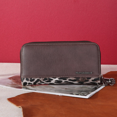 MW1240-W040  Montana West Leopard Print Collection Wallet - Coffee