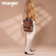 WG161-91123  Wrangler Leopard Print Tote/Shoulder Bag Convertible Backpack - Leopard