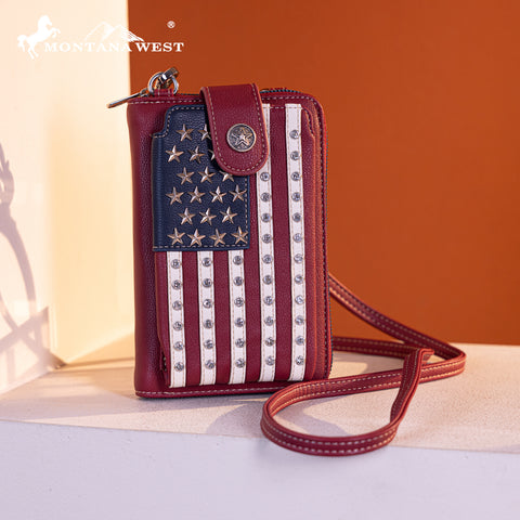US04-183 Montana West American Pride Phone Case Crossbody Wallet