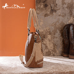 MW1356-8260  Montana West Western Tooled Aztec Concealed Carry Tote/Crossbody