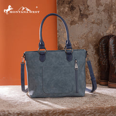 MW1356-8260  Montana West Western Tooled Aztec Concealed Carry Tote/Crossbody