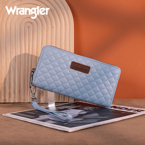 WG214-W064  Wrangler Quilted Design RFID Wallet /Wristlet - Jean