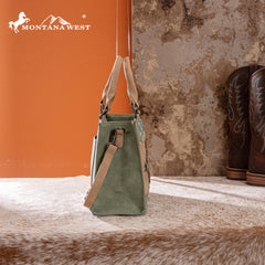 MW1356-8322  Montana West Western Tooled Aztec Tote/ Crossbody