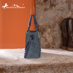 MW1356-8322  Montana West Western Tooled Aztec Tote/ Crossbody