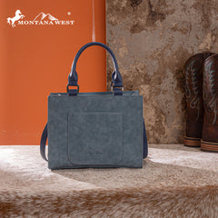 MW1356-8322  Montana West Western Tooled Aztec Tote/ Crossbody