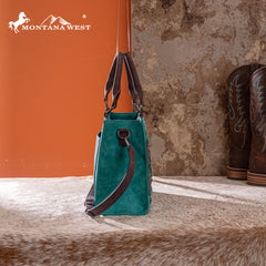 MW1356-8322  Montana West Western Tooled Aztec Tote/ Crossbody