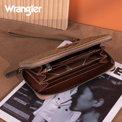 WG214-W064  Wrangler Quilted Design RFID Wallet /Wristlet - Khaki
