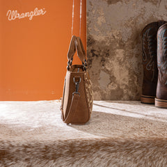 WG337-2003  Wrangler Embroidered Swirl  Mini Satchel/ Crossbody - Brown