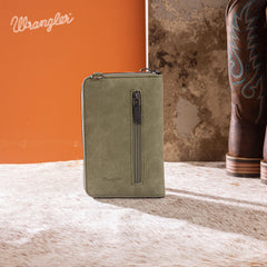 WG337-183  Wrangler Western Stitch RFID Phone Crossbody Wallet/Crossbody -Green