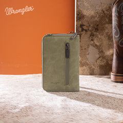 WG337-183  Wrangler Western Stitch RFID Phone Crossbody Wallet/Crossbody -Green