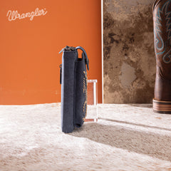 WG337-183  Wrangler Western Stitch RFID Phone Crossbody Wallet/Crossbody -Navy