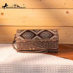 MW1330-W018 Montana West Tooled Embroidered Collection Wallet