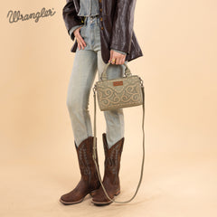 WG337-2003  Wrangler Embroidered Swirl  Mini Satchel/ Crossbody - Green