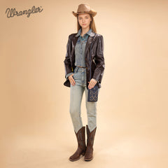 WG337-183  Wrangler Western Stitch RFID Phone Crossbody Wallet/Crossbody -Navy