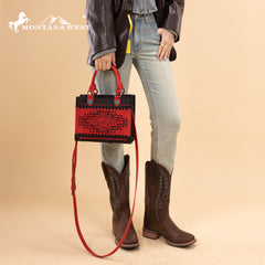 MW1356-8322  Montana West Western Tooled Aztec Tote/ Crossbody
