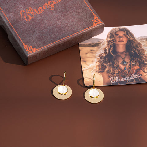WGE-1039  Wrangler 14K Gold Plated Dangling Earrings
