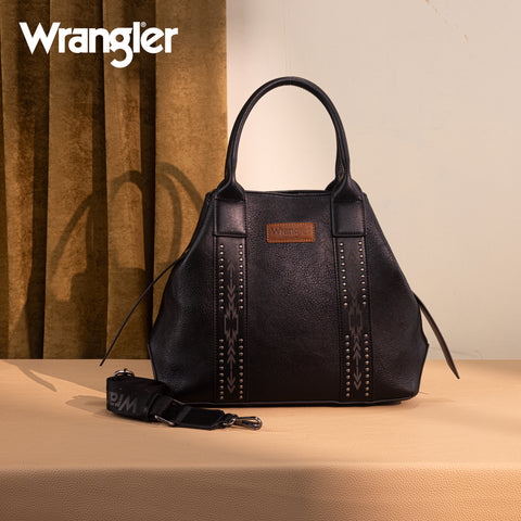 WG199-1824 Wrangler Carry-All Aztec Expandable Tote/Crossbody -Black