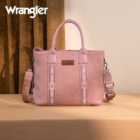 WG199-1824 Wrangler Carry-All Aztec Expandable Tote/Crossbody -Dark Pink