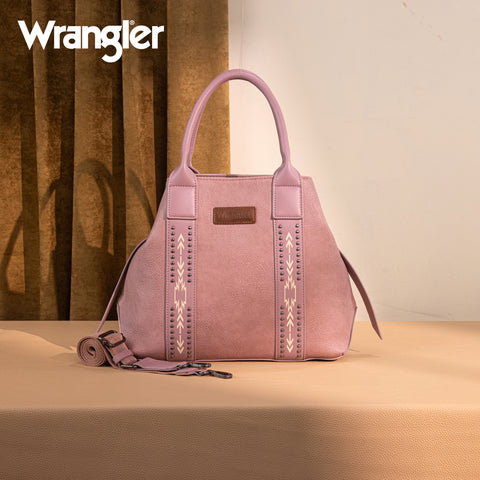 WG199-1824 Wrangler Carry-All Aztec Expandable Tote/Crossbody -Dark Pink