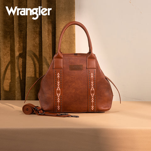 WG199-1824 Wrangler Carry-All Aztec Expandable Tote/Crossbody -Brown
