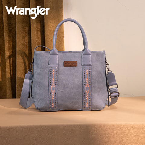 WG199-1824 Wrangler Carry-All Aztec Expandable Tote/Crossbody -Jean