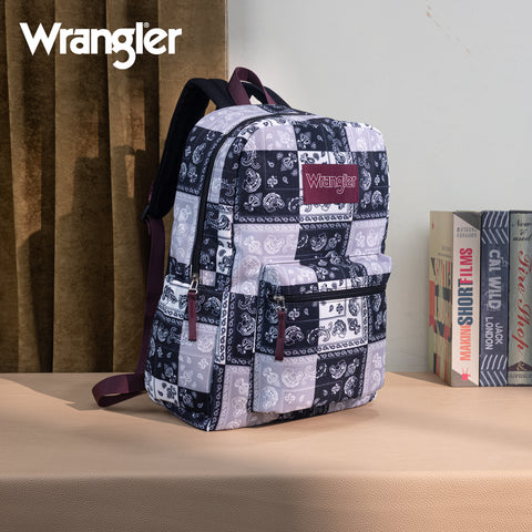 WG2000-008BK    Wrangler Paisley Print Backpack -Black