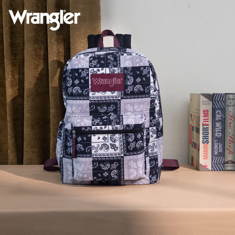 WG2000-008BK    Wrangler Paisley Print Backpack -Black