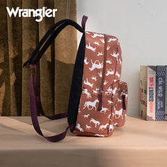 WG2000-006BR    Wrangler Horse Print Backpack - Brown