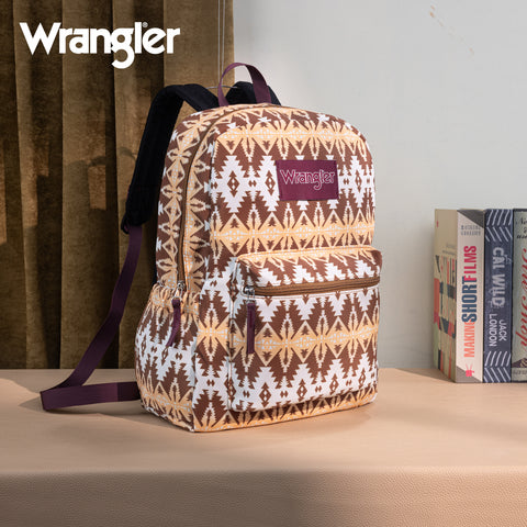 WG2000-013BR   Wrangler Aztec Print Backpack -Brown