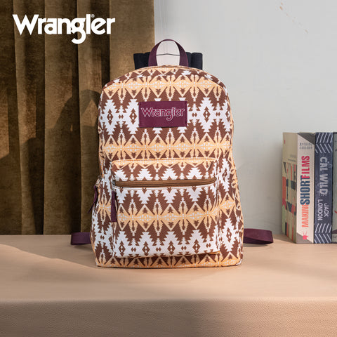 WG2000-013BR   Wrangler Aztec Print Backpack -Brown